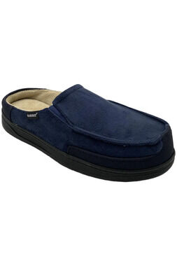 Isotoner Men's Carter Slip-On Moccasin Slippers Navy - Medium